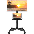 Height Adjustable Mobile TV Cart for 23-60 Inch Flat/Curved TVs - VESA 400x400 Max, Holds 40KG