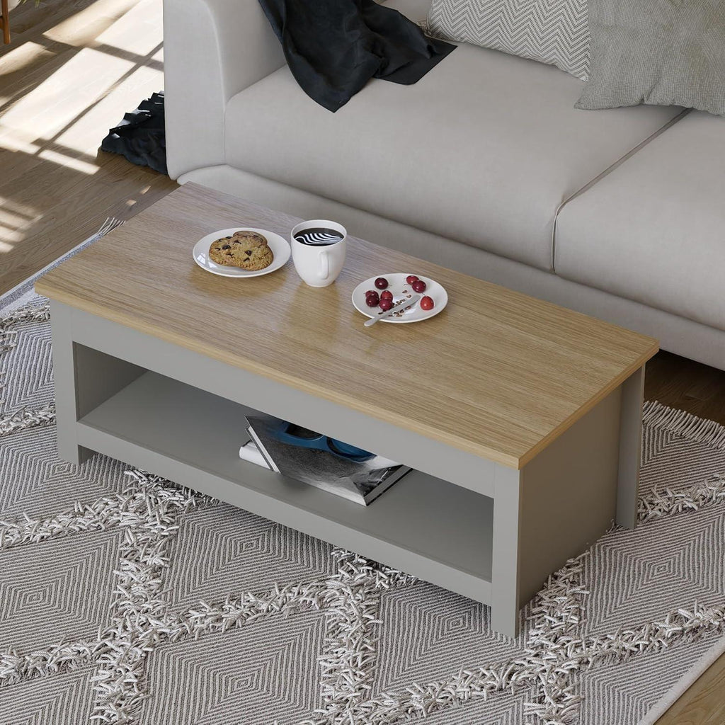 Sleek Modern MDF Coffee Table with Single Shelf Storage - Stylish Living Room Coffee Table