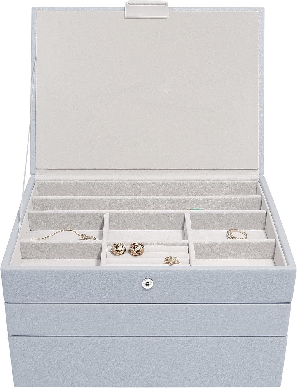Classic Medium Jewelry Box, Portable Travel Jewelry Organizer Case with Removable Compartments, Jewellery Storage Box for Rings Earrings Necklaces Bracelets, Ideal Gift for Women Girls Home Dresser Decor