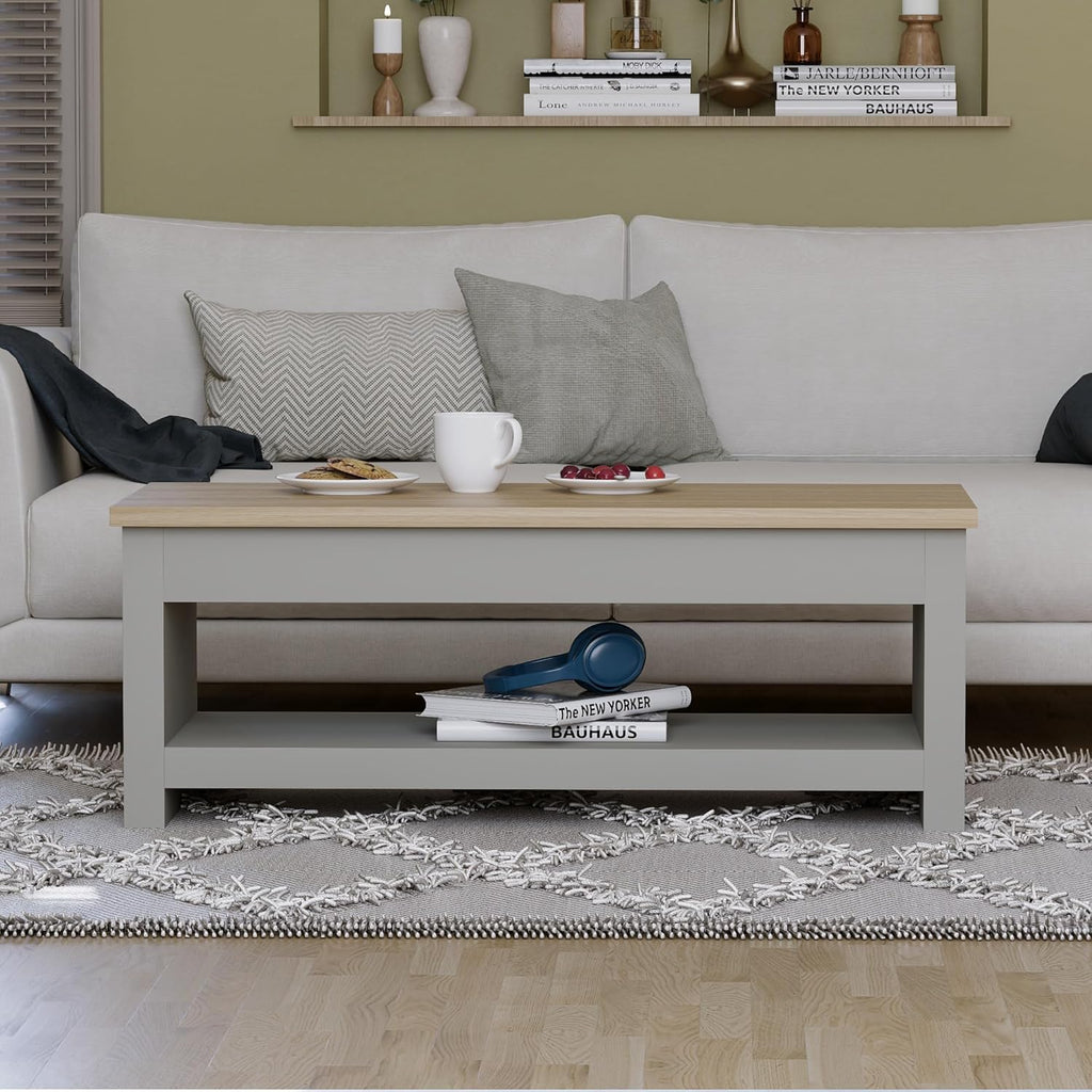 Coffee Table 1 Shelf Storage MDF Living Room Modern Furniture