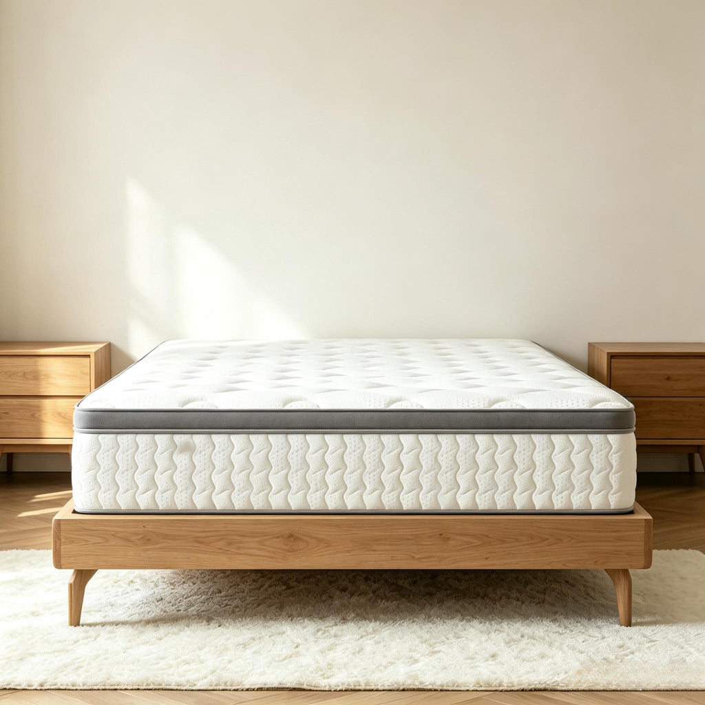 Hybrid Innerspring Mattress, 25cm Thick Comfort Bed Mattress with Cool‑Touch Breathable Cover, Pressure Relief & Motion Isolation Hybrid Mattress, Single/Double/King Size for Bedroom Guest Room