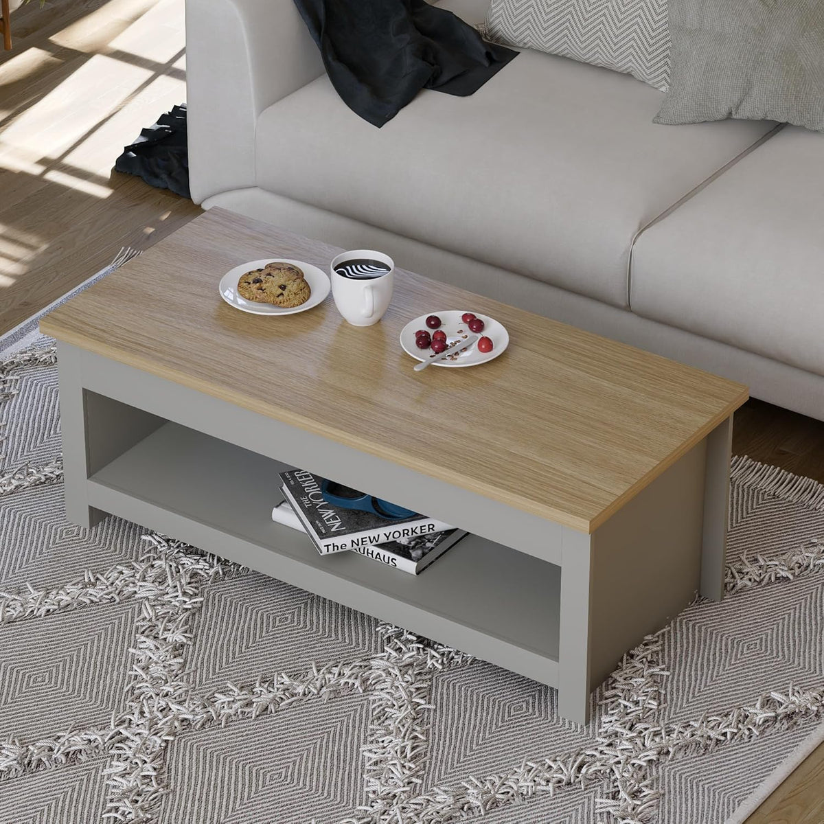 Coffee Table 1 Shelf Storage MDF Living Room Modern Furniture