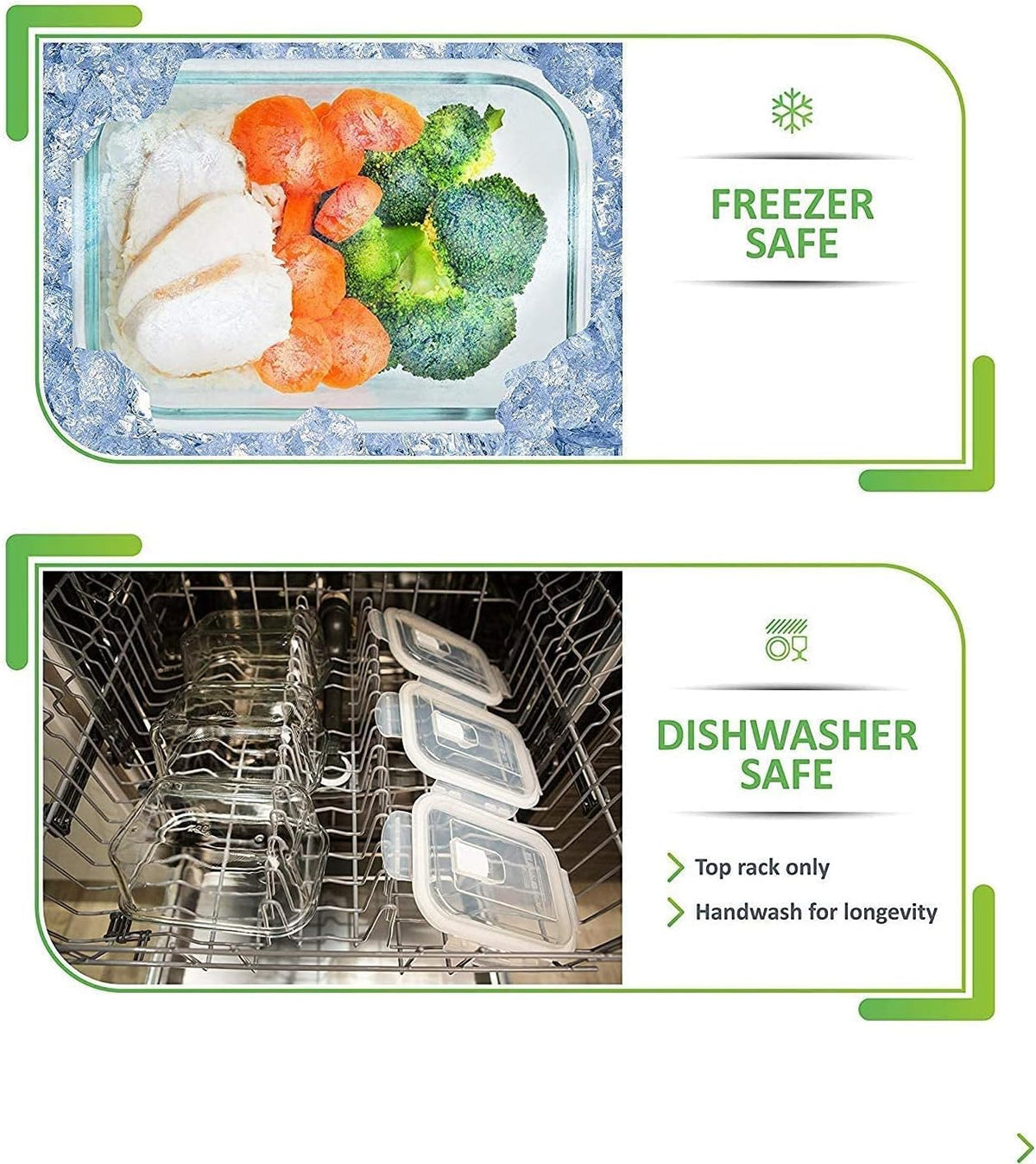 5-Pack Food Prep & Storage Glass Containers with Lids Airtight Meal Prep Reusable 880ml Microwave Oven Dishwasher Safe Freezer Safe