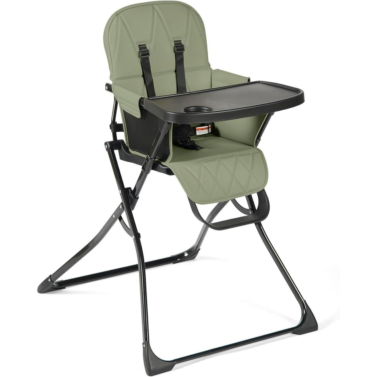 【NS】Flip Magic Fold Highchair (Sage Green) – Suitable from Sitting Up to 15kg, 5-Point Safety Harness, Removable Tray, Quick One-Hand Fold, Compact Slimline Design for Easy Storage