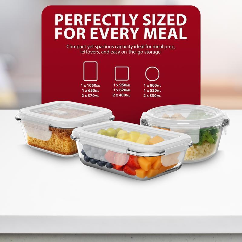 12 Pack Glass Food Storage Containers with Airtight & Leakproof Lids, Meal Prep Containers, BPA Free Food Grade Material, Microwave, Freezer & Dishwasher Safe for Home Kitchen