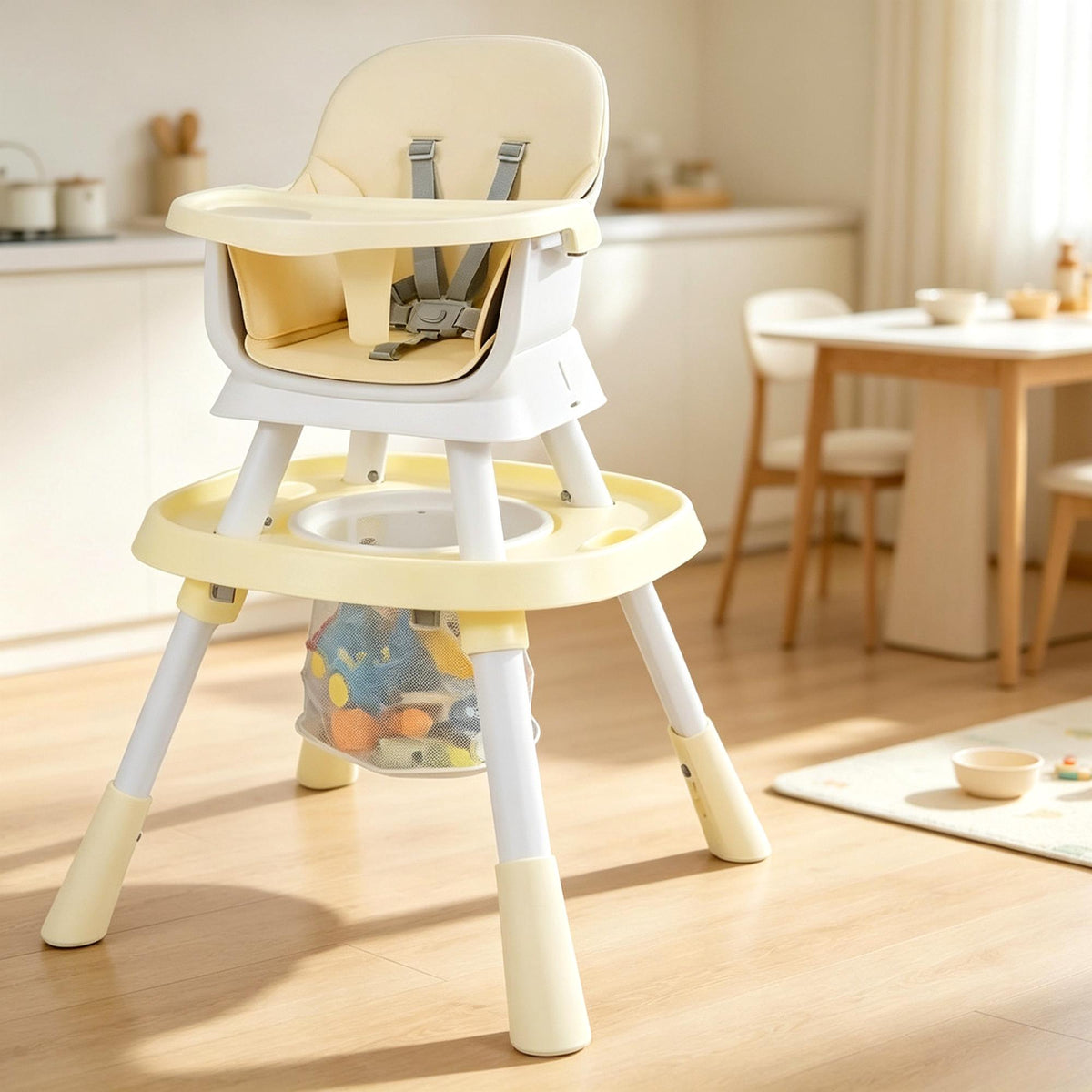 16‑in‑1 Multifunctional Convertible High Chair for Babies & Toddlers, 5‑Point Safety Harness, Removable Tray, Adjustable Tabletop, Activity Center Mode, Stable Non‑Slip Base, BPA‑Free Material for 6‑36 Months