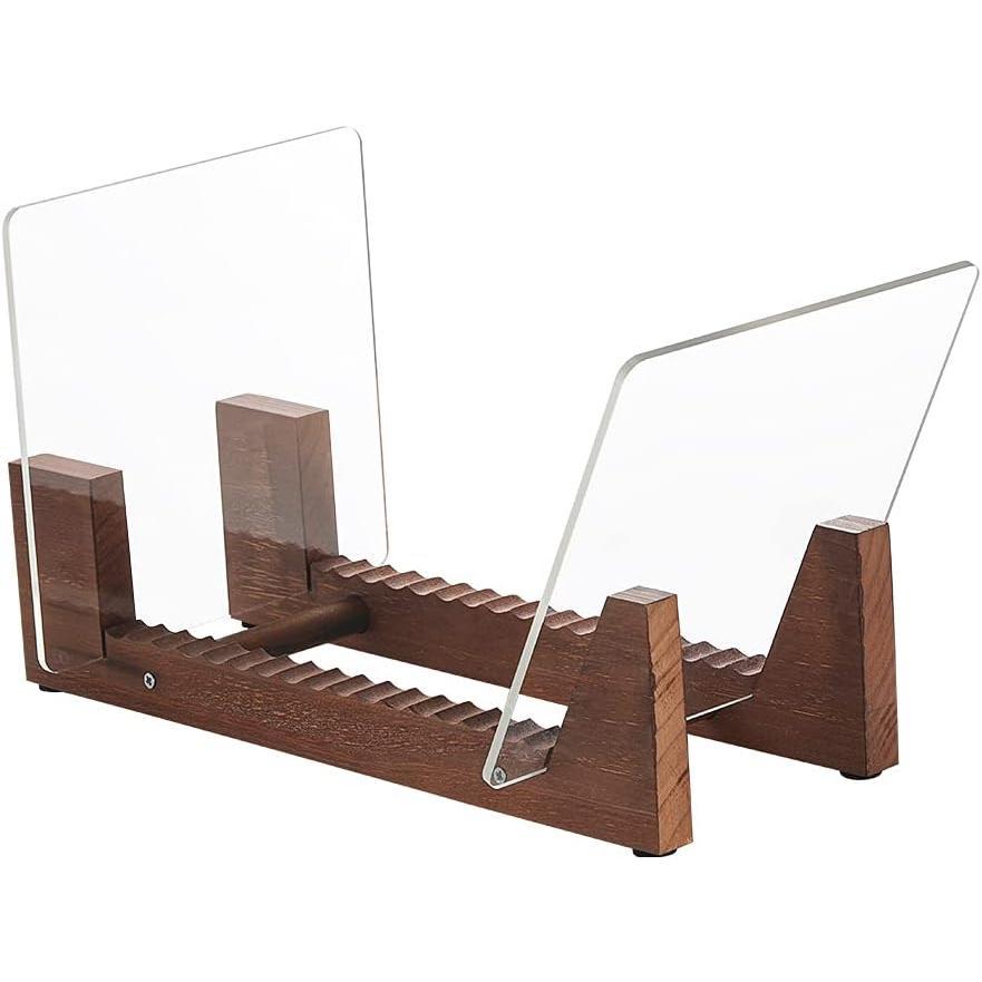 Wood Vinyl Record Storage Holder - Vinyl IP records Stand - Album Storage Organizer Display Stand Rack Holds Up to 50 Albums | DVDs | CDs