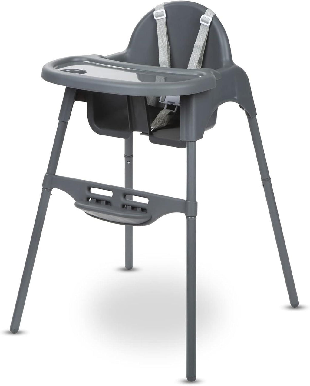 2-In-1 Adjustable Baby High Chair Converts to Baby Chair, 6 Months – 3 Years (Max. 15Kg), Lightweight (3.3Kg), Portable High Chair, Easy to Clean, 5-Point Safety Harness, Dark Grey baby  chair