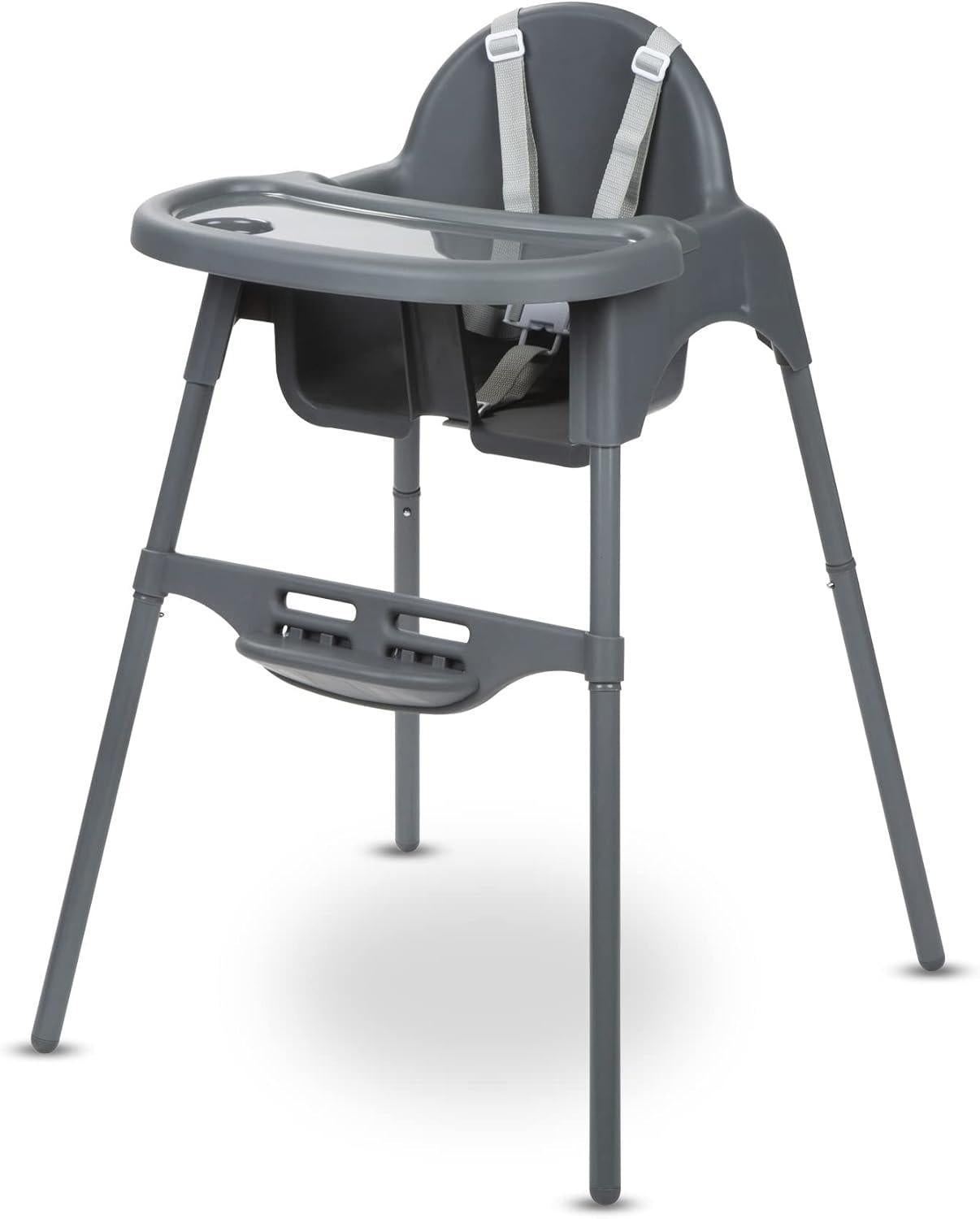 2-In-1 Adjustable Baby High Chair Converts to Baby Chair, 6 Months – 3 Years (Max. 15Kg), Lightweight (3.3Kg), Portable High Chair, Easy to Clean, 5-Point Safety Harness, Dark Grey baby  chair