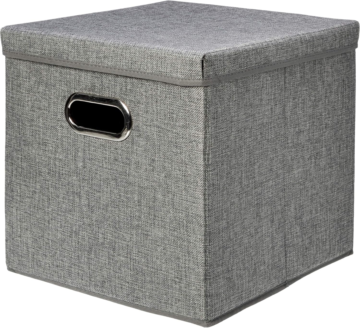 CZHMBM Premium Foldable Burlap Storage Cubes 2-Pack Stylish Grey for Organized Living 33x33x33cm Space-Saving & Versatile
