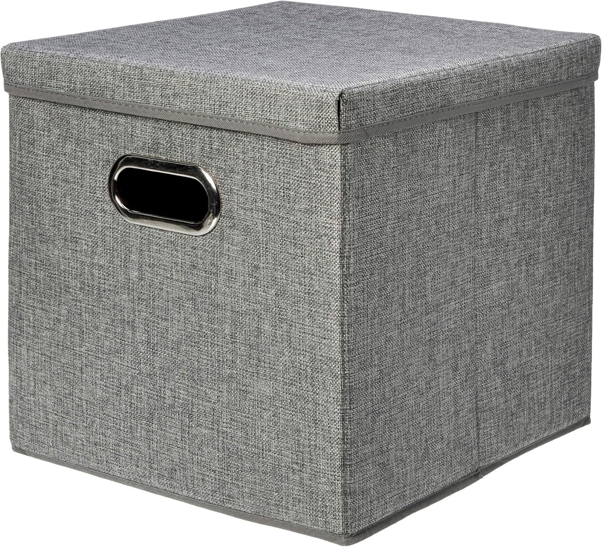CZHMBM Premium Foldable Burlap Storage Cubes 2-Pack Stylish Grey for Organized Living 33x33x33cm Space-Saving & Versatile