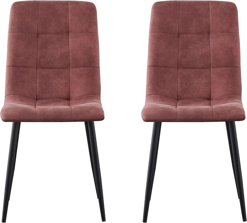 Set of 4 Faux Suede Dining Chairs with Sturdy Metal Legs for Home and Restaurant Use [Plus A Free Gift]