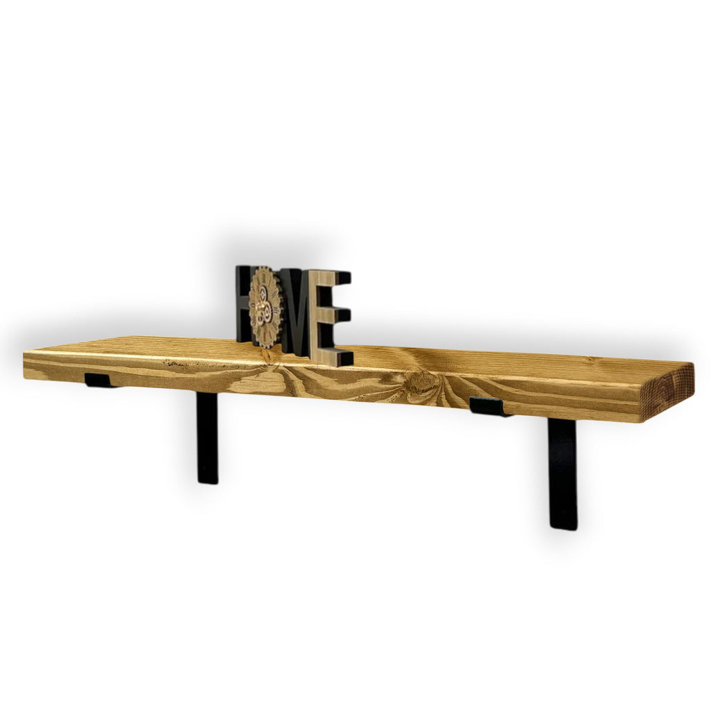 Rustic Wooden Floating Wall Shelf, Industrial Scaffold Style Wall Mounted Shelves, Multi-Color Storage Display Shelves for Kitchen Bedroom Living Room