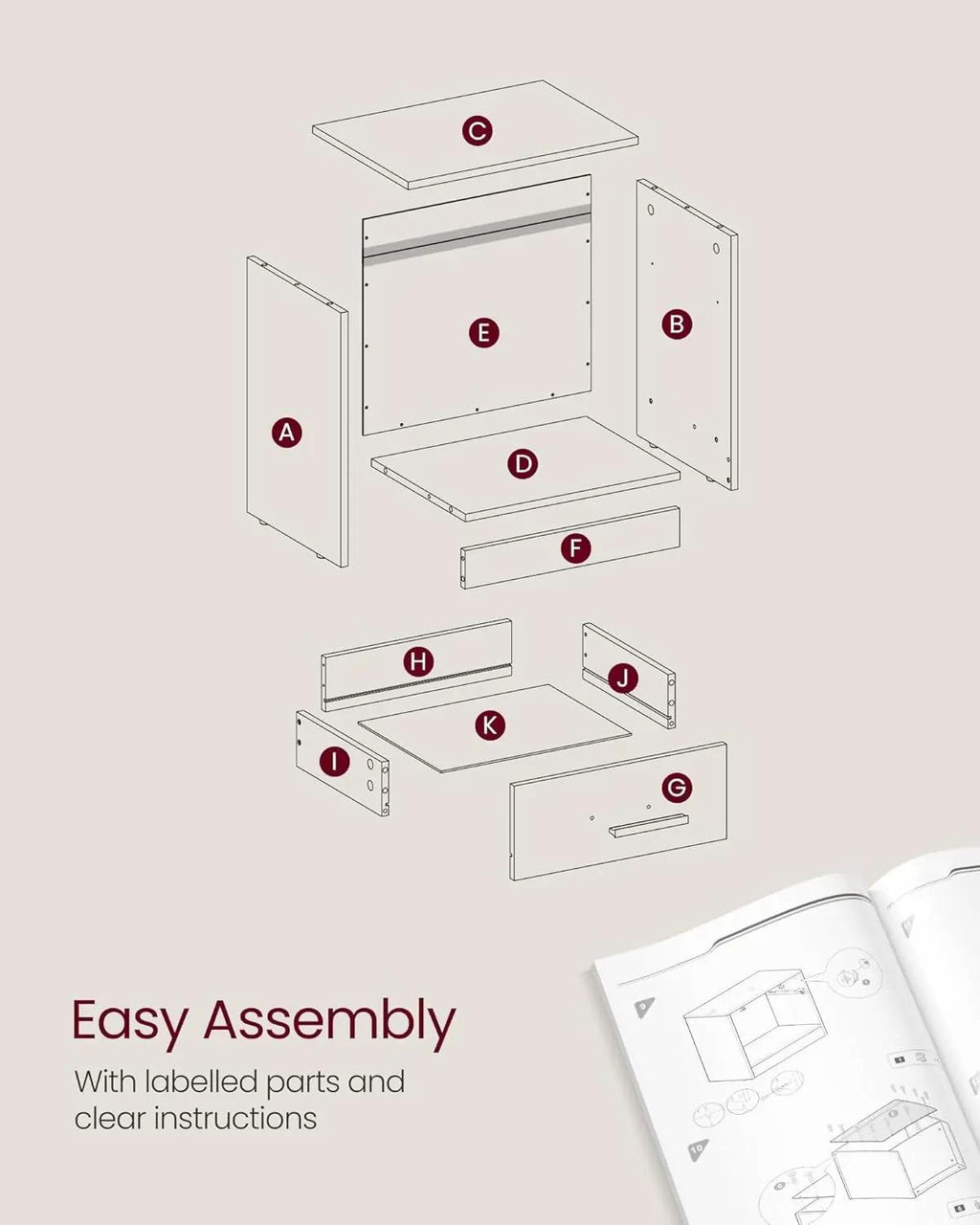 Bedside Table with Drawer and Open Shelf, Nightstand for Bedroom, Small Side Table for Living Room, Compact End Table with Storage [Plus A Free Gift]
