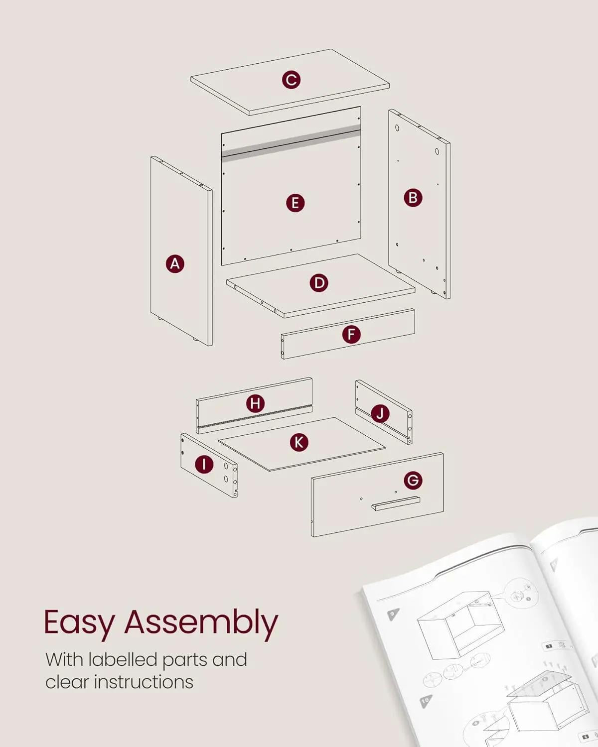 Bedside Table with Drawer and Open Shelf, Nightstand for Bedroom, Small Side Table for Living Room, Compact End Table with Storage [Plus A Free Gift]
