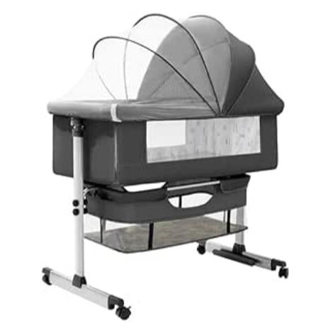 【NS】3 in 1 Baby Crib, Baby Cradle, Bassinet, Infant Cot, Bedside Sleeper, Travel Cot, with Mattress and Changing Table, Folding, Adjustable, Rocking, Portable Crib, Mosquito Net and Wheels