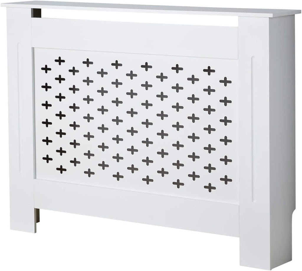 Modern Grey Large Wooden Radiator Cover with Wall Cabinet Shelf and Decorative Grill [Plus A Free Gift]