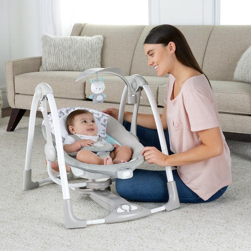2-in-1 Portable Baby Swing with Vibration & Music | Auto Swing & Carry Seat for Newborns 0-9 Months [Plus A Free Gift]