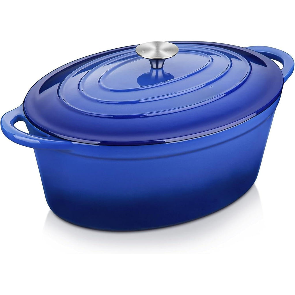 34cm/7.5L Non-Stick Cast Iron Dutch Oven, Heavy-Duty Braiser Casserole Dish, Oven Safe Cookware with Even Heat Distribution, Easy Cleanup for Home Baking and Daily Cooking