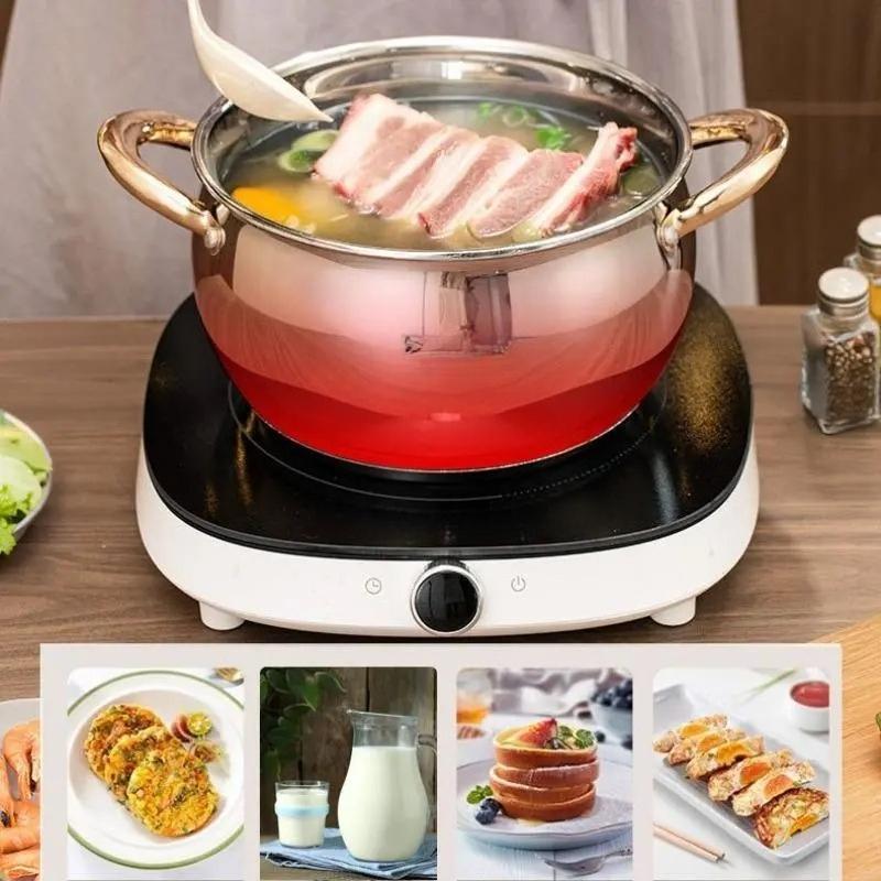 Stainless Steel Non-Stick Cookware Set, Pots & Pans with Heat-Resistant Handles, Compatible with All Stovetops, Premium Kitchen Essential & Holiday Gift Choice