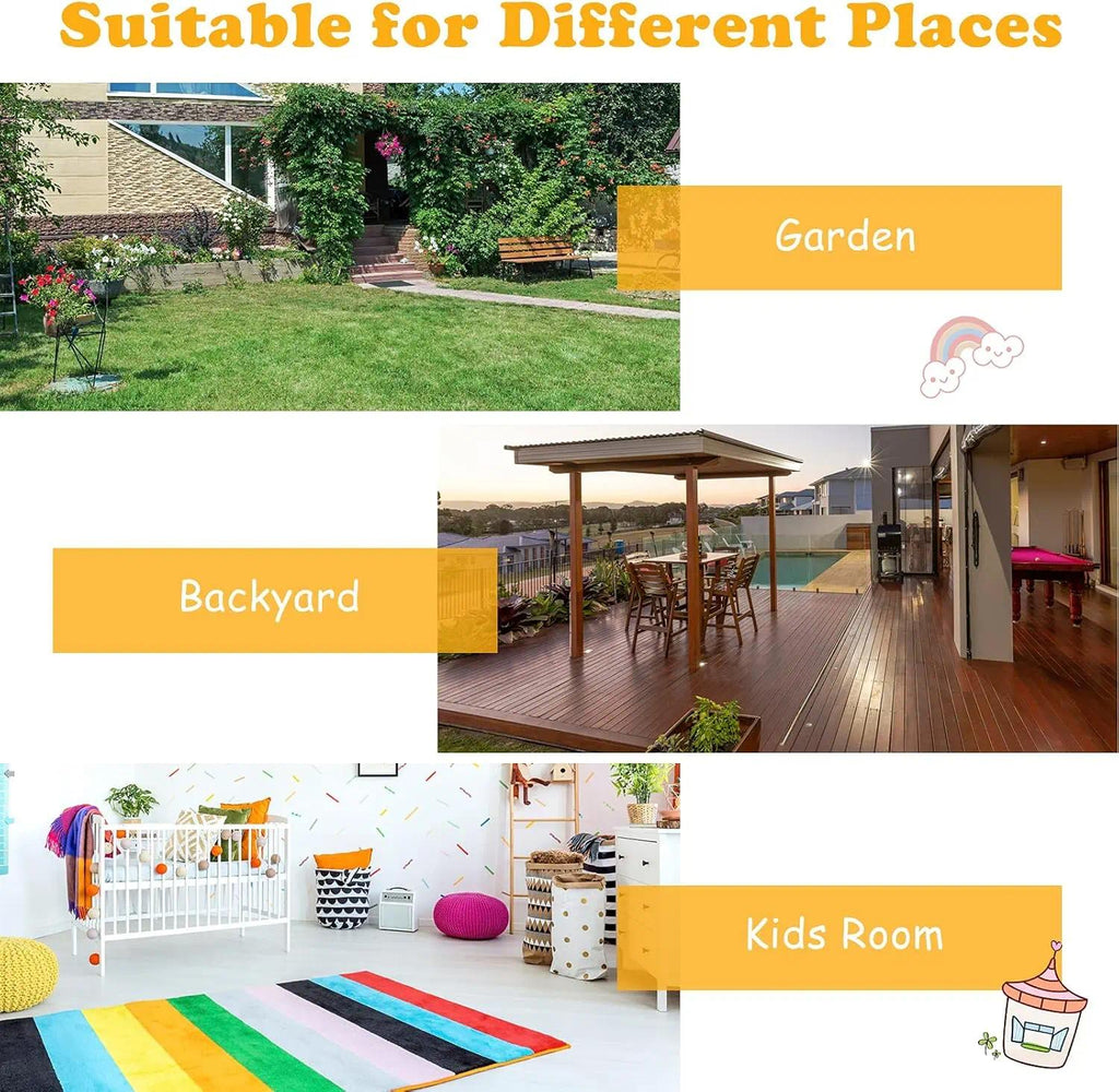 Kids Outdoor Picnic Table with Detachable Adjustable Umbrella, 4-Seater PP Plastic Table & Bench Set, Indoor Backyard Garden Activity Play Furniture for Boys and Girls