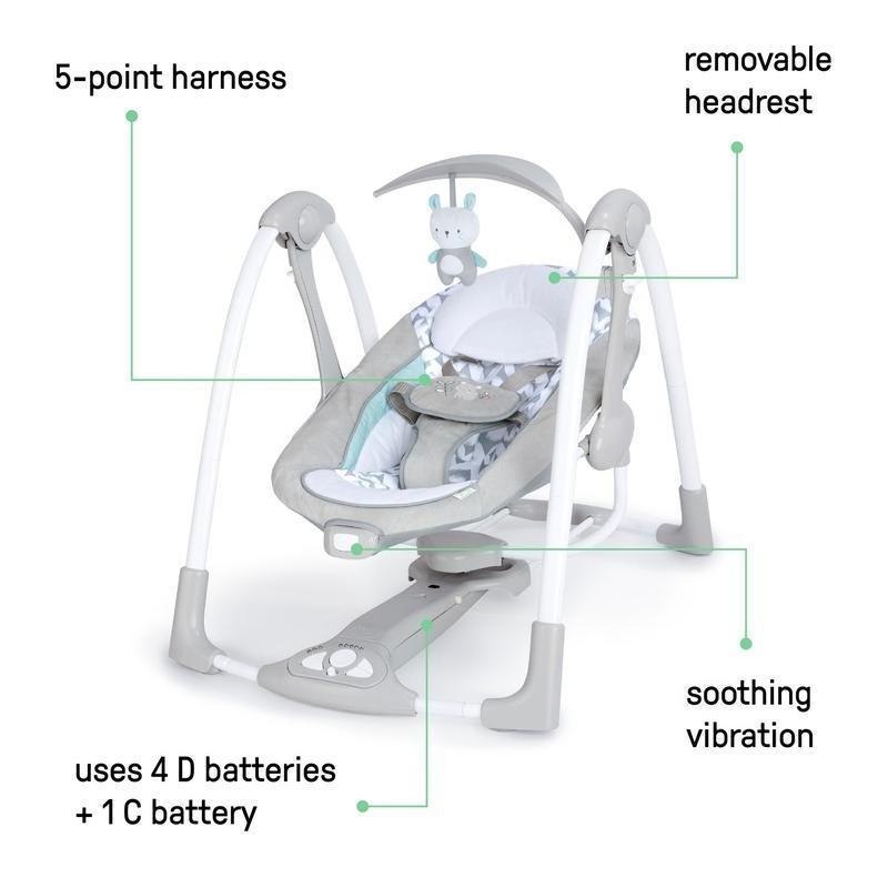 2-in-1 Portable Baby Swing with Vibration & Music | Auto Swing & Carry Seat for Newborns 0-9 Months [Plus A Free Gift]