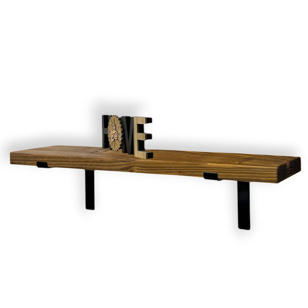 Rustic Wooden Floating Wall Shelf, Industrial Scaffold Style Wall Mounted Shelves, Multi-Color Storage Display Shelves for Kitchen Bedroom Living Room