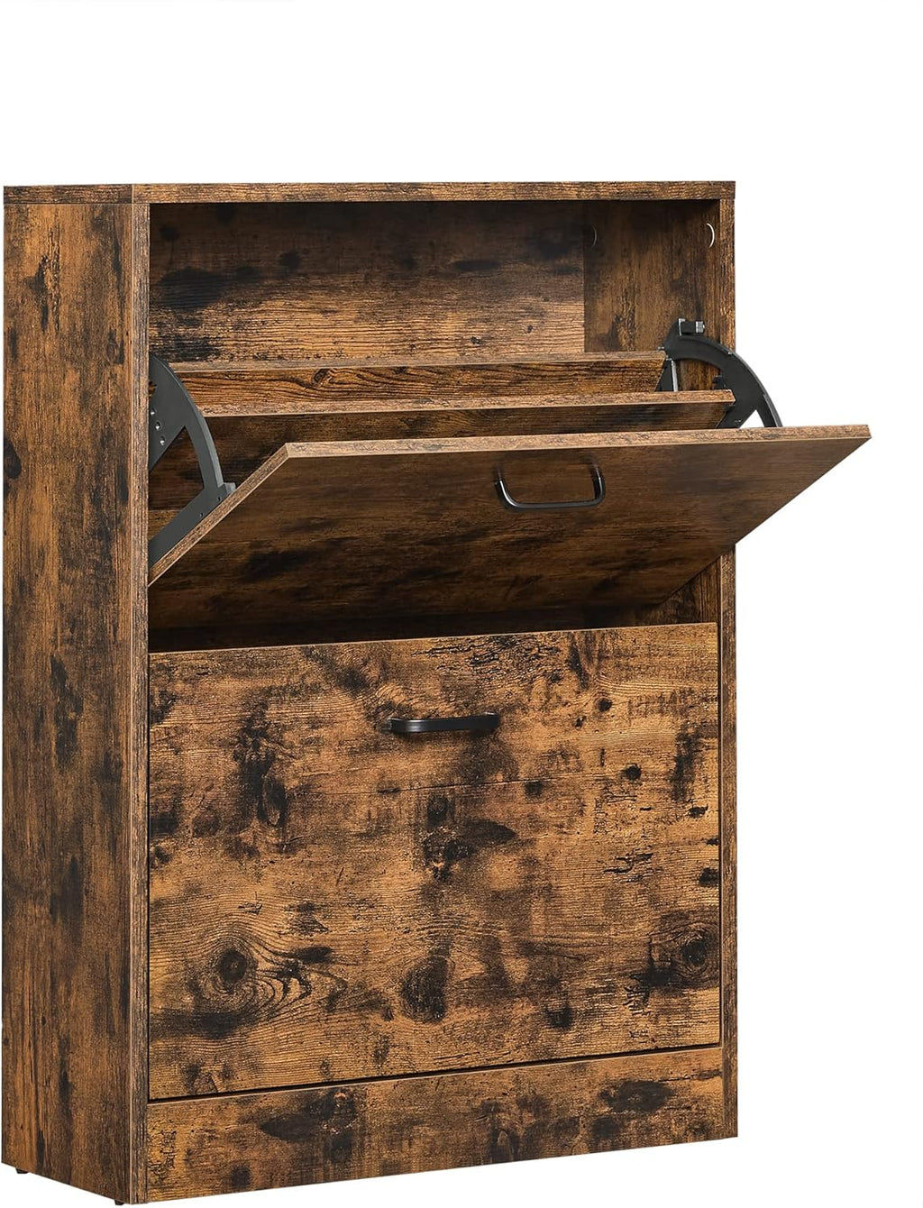 Shoe Cabinet With 2 Flip Doors, Adjustable And Removable Divider, 12 Pairs Of Women's Shoes Or 8 Men's Shoes, Narrow Entrance, 60 X 24 X 83.5 (L X W X H), Rustic Brown LBC02BX