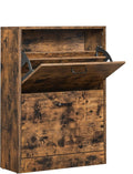 Shoe Cabinet With 2 Flip Doors, Adjustable And Removable Divider, 12 Pairs Of Women's Shoes Or 8 Men's Shoes, Narrow Entrance, 60 X 24 X 83.5 (L X W X H), Rustic Brown LBC02BX