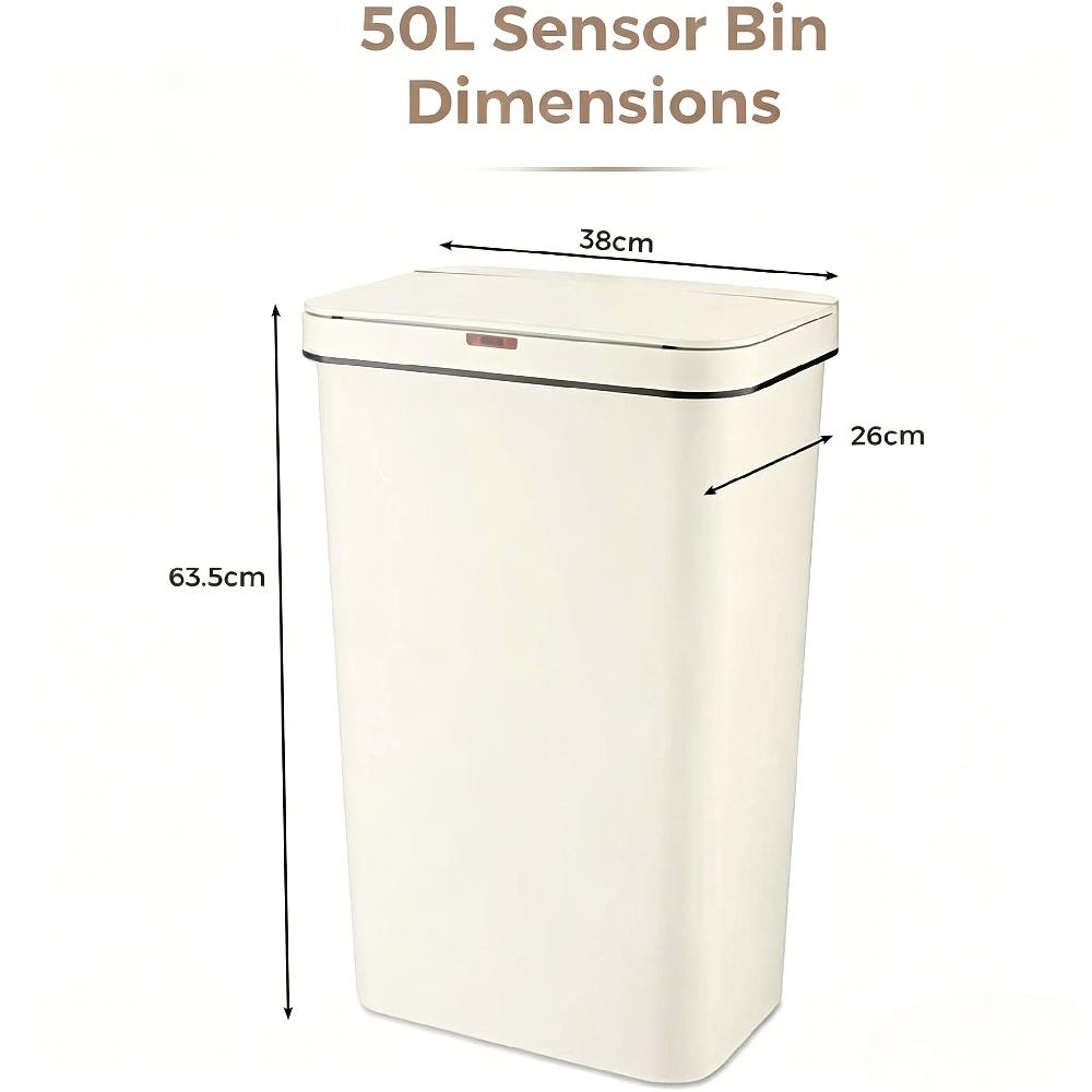 50L Battery-Operated Sensor Bin with Retainer Ring (not include batteries) [Plus A Free Gift]