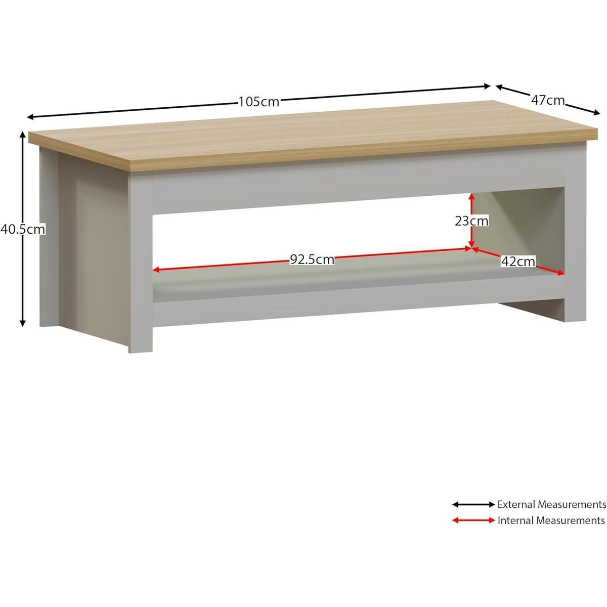 Sleek Modern MDF Coffee Table with Single Shelf Storage - Stylish Living Room Coffee Table
