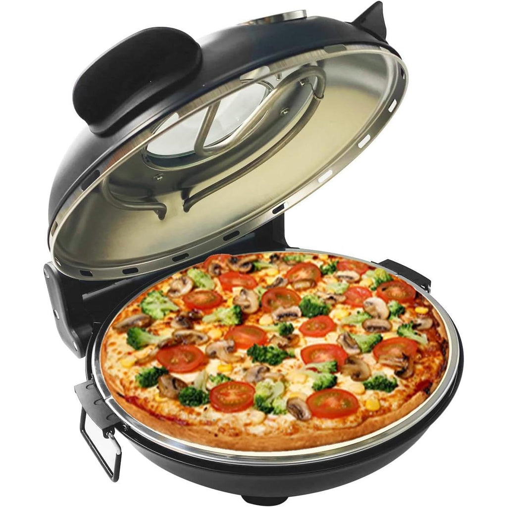 【NS】Electric Pizza Oven, 420°C, 1200 Watt, 5 Separately Adjustable Temperature Levels, 31 cm Flame Resistant Stone Plate