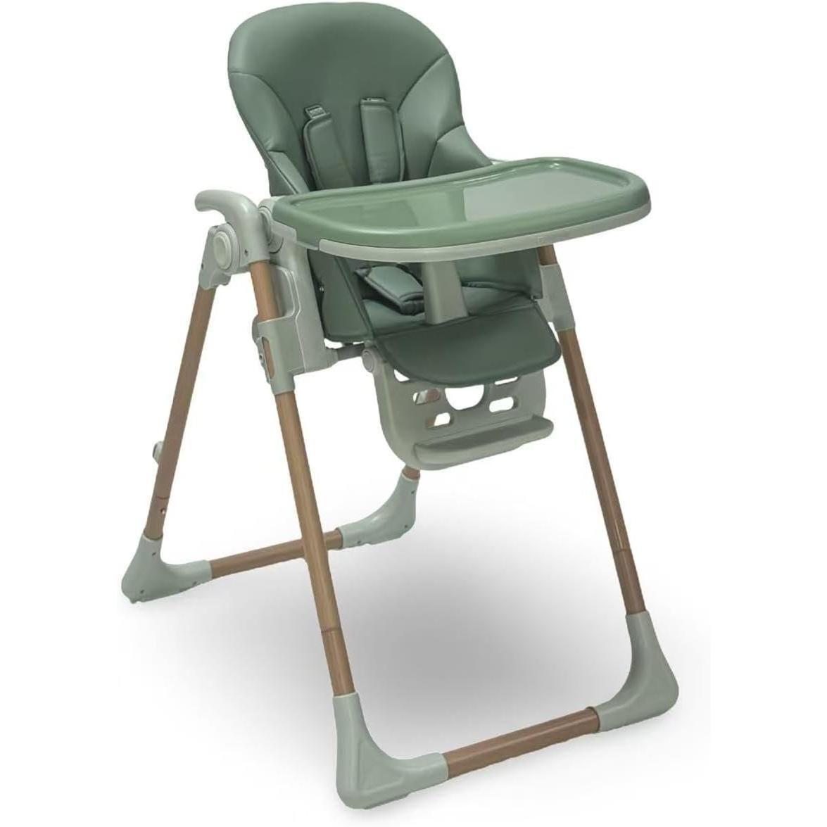 Foldable Baby High Chair, Multi Adjustable Height & Recline Highchair for Mealtimes, Slim Space Saving Frame, Detachable Washable Seat Cover, Safe Feeding Chair for Babies & Toddlers Up To 15kg