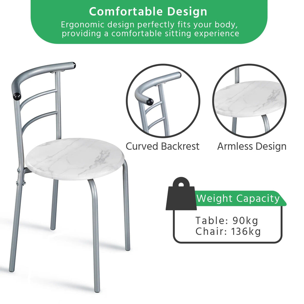 Breakfast Bar Table and Chair Set, 80x53x75.5cm Compact Kitchen Dining Set with Storage Shelf, Space-Saving Furniture for Apartments & Dorm Rooms [Plus A Free Gift]