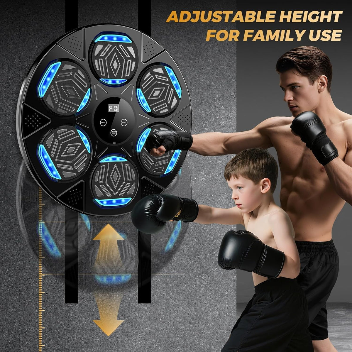Smart Music Boxing Machine for Wall Mount, Bluetooth Training Equipment with Boxing Gloves, Suitable for Adults Kids Home Office Gym Workout [Plus A Free Gift]