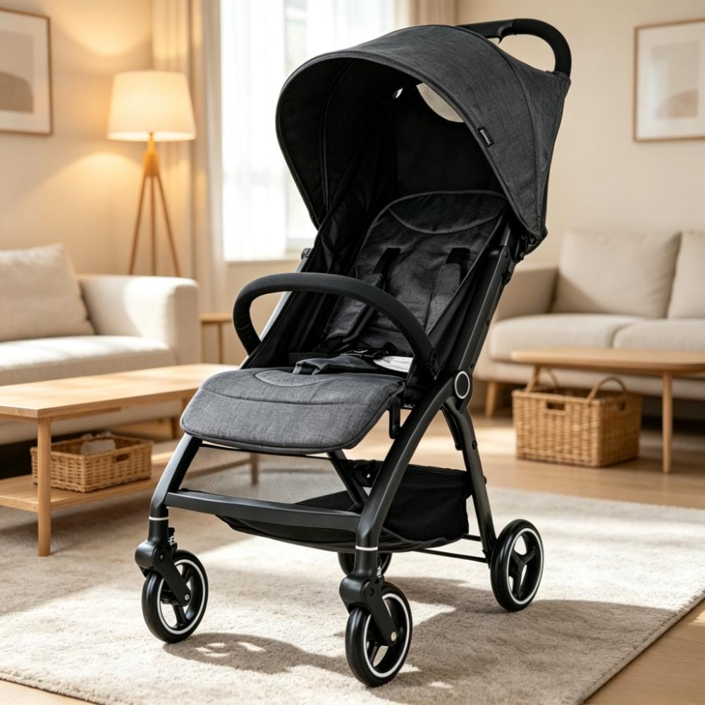 Lightweight Baby Pushchair – One-Hand Fold Travel Stroller for Infants 0-36 Months, Adjustable Reclining Seat, Extendable Canopy, 5-Point Safety Harness, Large Under-Seat Basket, Compact for Car Boot [Plus A Free Gift]