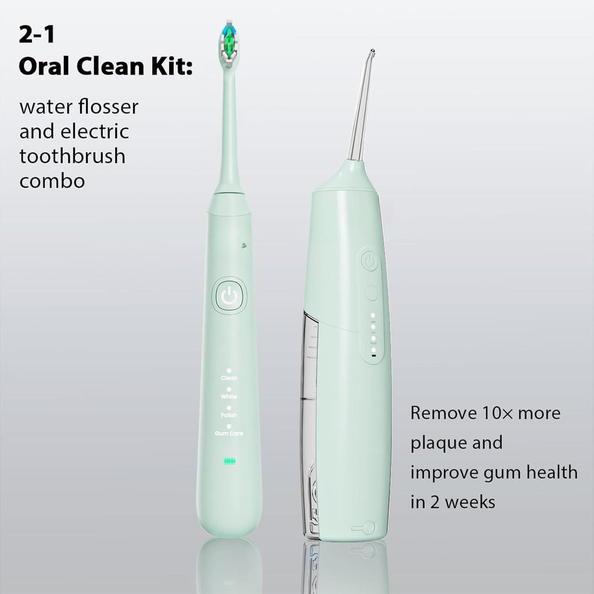 Oral Clean Kit Water Dental Flosser & Electric Toothbrush Combo for Teeth Cleaning & Gum Health Cordless 3 Modes Waterproof Travel Case