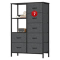 7-Drawer Fabric Storage Tower with Steel Frame & Wood Top Easy-Pull Handles for Bedroom Hallway Entryway & Closet Spacious Multi-Zone Storage Modern Aesthetic Lightweight & Easy to Relocate