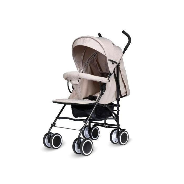 One-Hand Fold Lightweight Travel Baby Stroller, Compact Portable Buggy with 3-Point Safety Harness and Shock-Absorbing Wheels for Toddlers 0–36 Months, Black, Cream & Grey Available