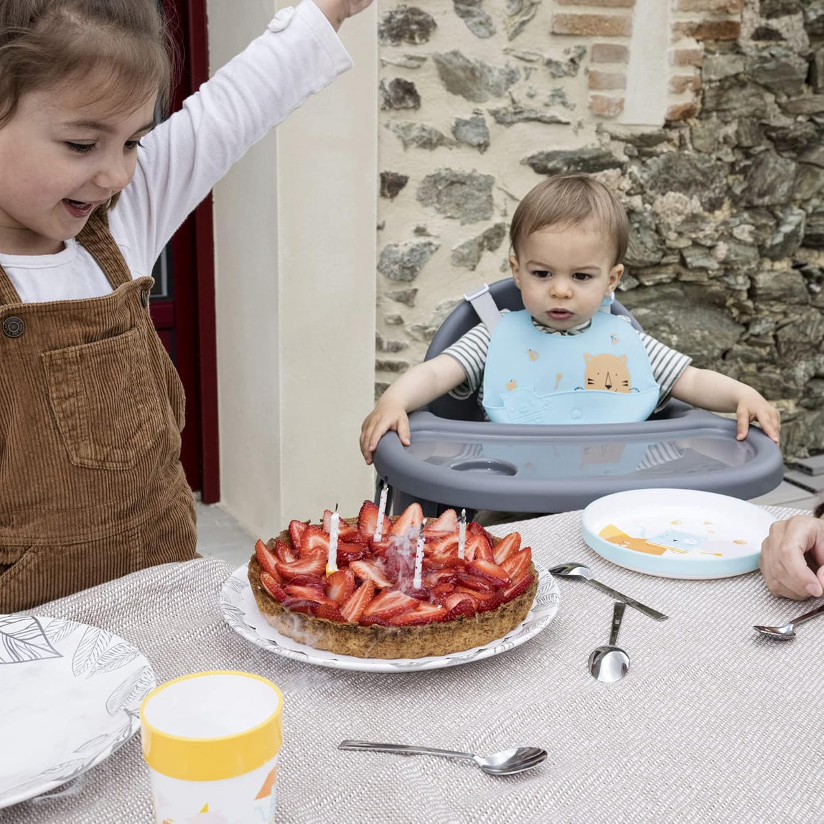 2-In-1 Adjustable Baby High Chair Converts to Baby Chair, 6 Months – 3 Years (Max. 15Kg), Lightweight (3.3Kg), Portable High Chair, Easy to Clean, 5-Point Safety Harness, Dark Grey baby  chair
