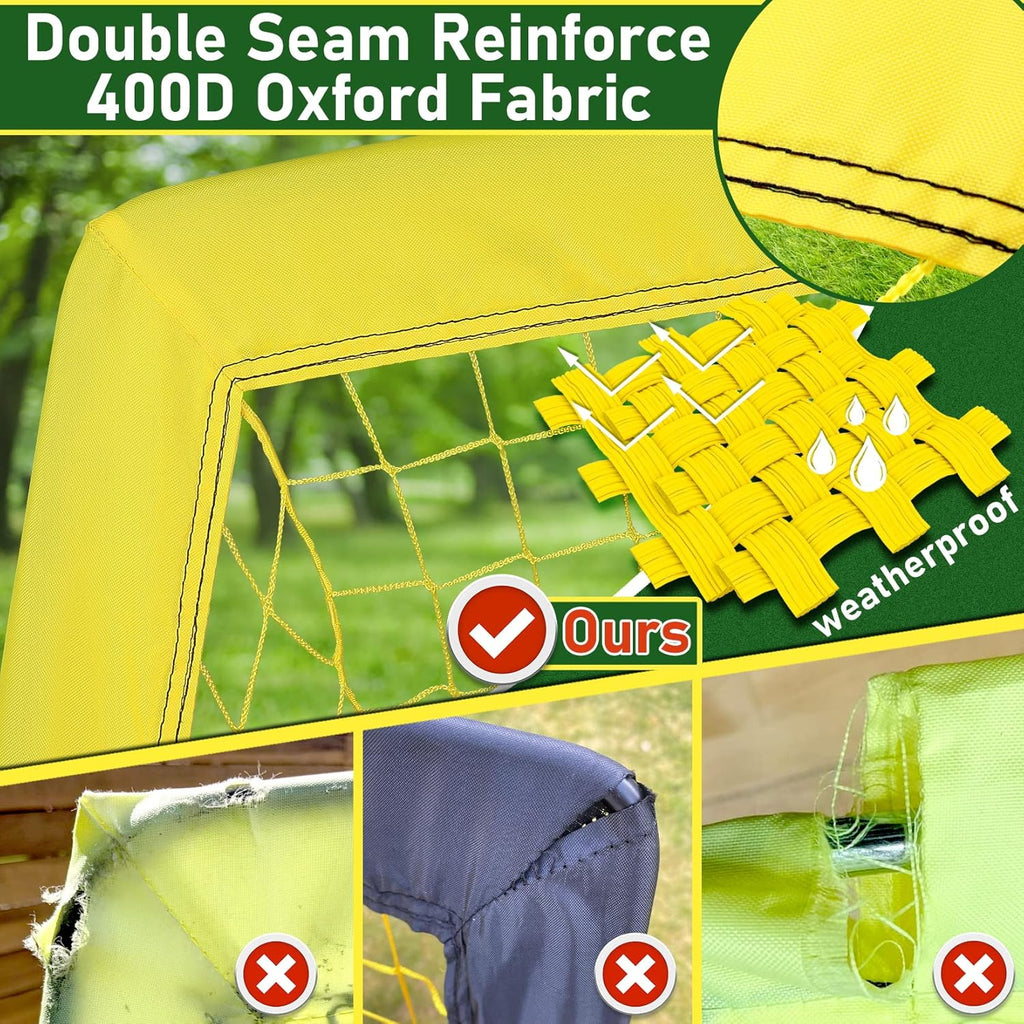 Pop Up Football Goal – Portable & Foldable Soccer Net for Outdoor Training, Backyard, Garden – Lightweight Football Post for Kids & Adults [Plus A Free Gift]