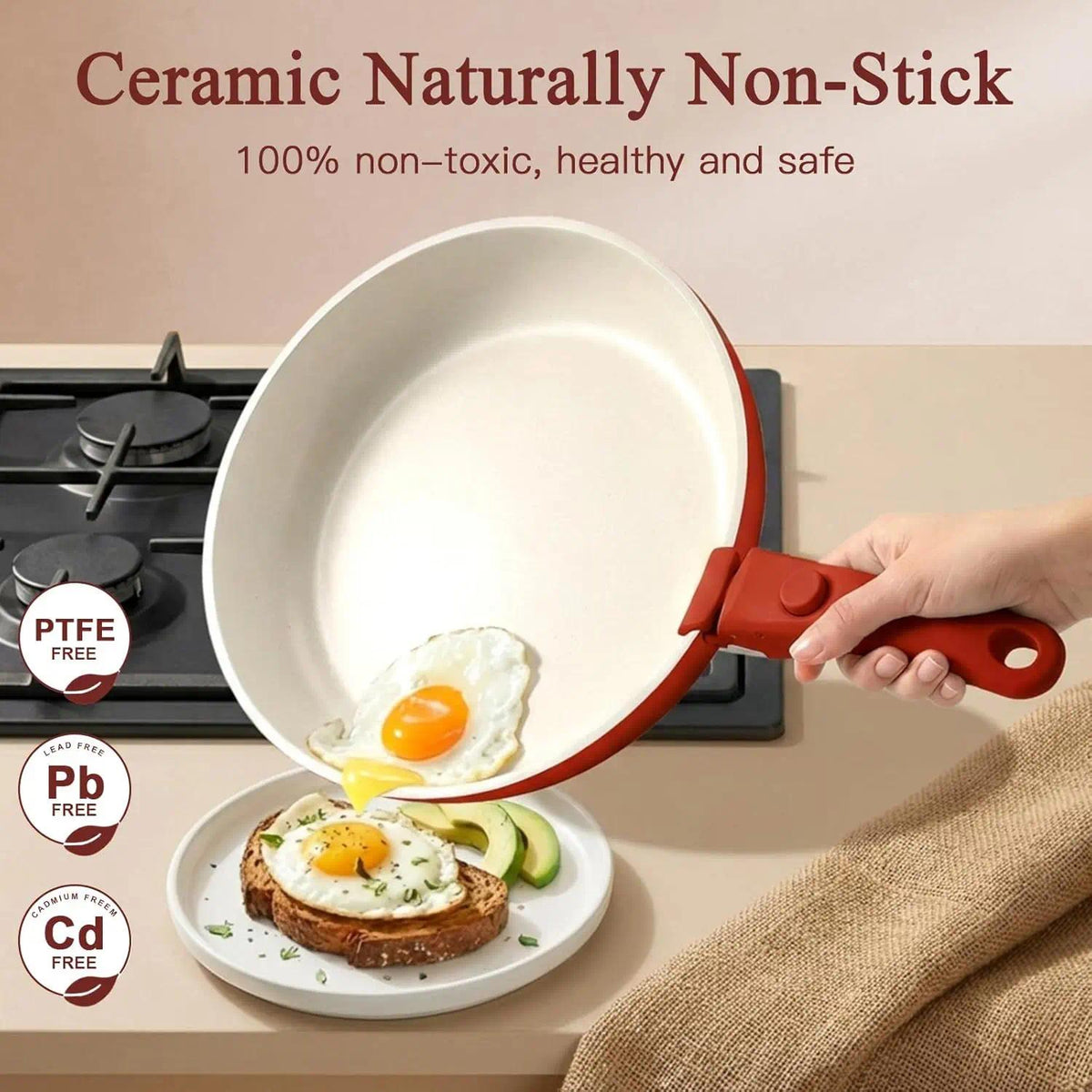 11PCS Granite Non-Stick Pots and Pans Cookware Set with Detachable Removable Handles,  Free Healthy Kitchen Cooking Set, Oven Safe Compatible for Induction Gas Electric Stovetops, Space Saving RV Camper Travel Cookware Kit