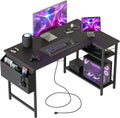 L Shaped Desk, 100 cm Corner Gaming Desk for Home Office, Computer Desk Sturdy Writing Workstation for Small Space, Easy to Assemble, Black