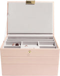 Classic Medium Jewelry Box, Portable Travel Jewelry Organizer Case with Removable Compartments, Jewellery Storage Box for Rings Earrings Necklaces Bracelets, Ideal Gift for Women Girls Home Dresser Decor