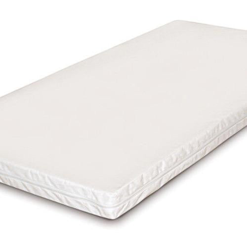 Baby Cot Crib with Waterproof Mattress & Adjustable Height - Grey/White Modern Nursery Bed, Safe Newborn Sleeping Crib [Plus A Free Gift]