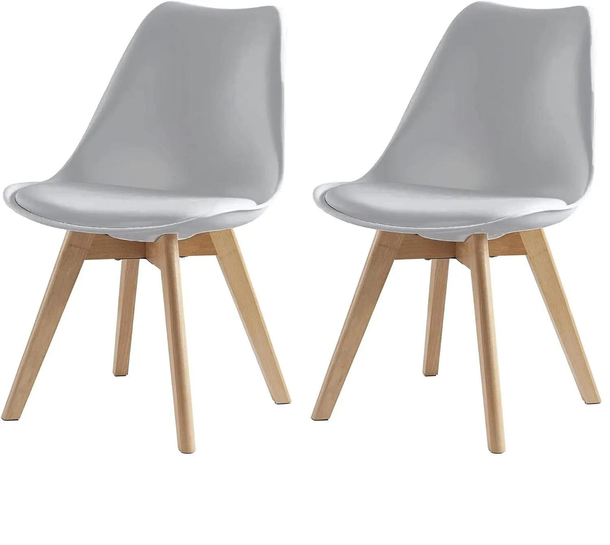 Set of 2 Retro Dining Chairs, Deluxe Upholstered Accent Chairs with Soft Padded Cushion and Sturdy Wooden Legs, Modern Multi-Purpose Lounge Side Chairs for Dining Room, Living Room, Bedroom and Home Office Decor