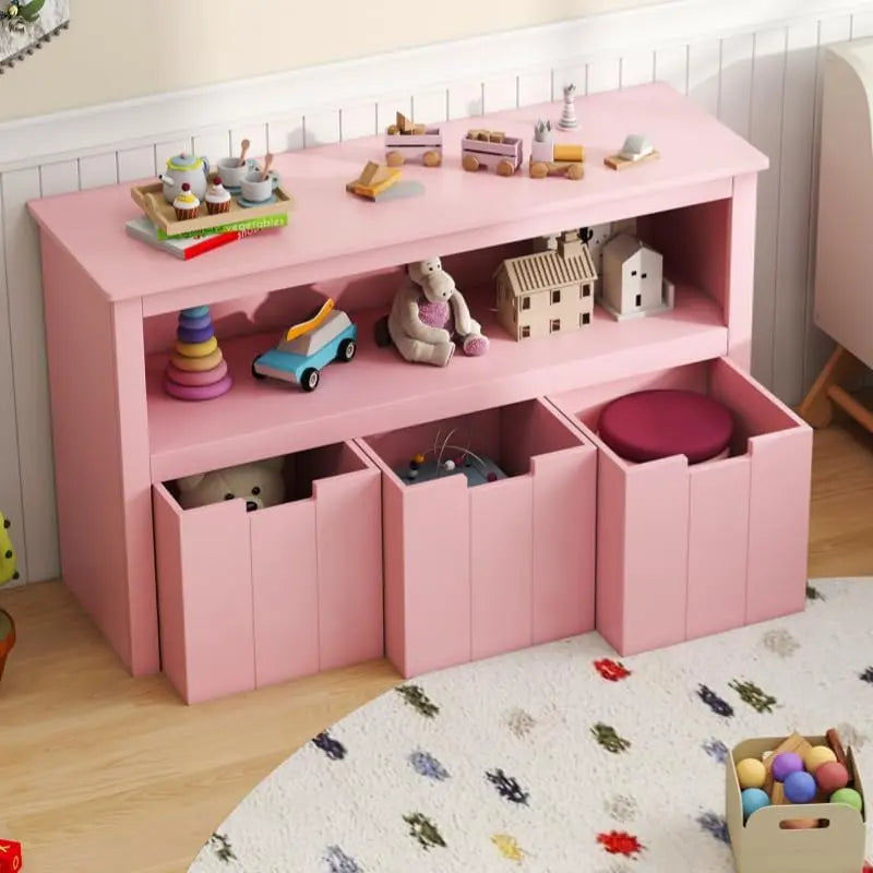 COSTWAY Kids Toy Storage Cabinet, Wooden Playroom Chest with Drawers and Large Open Shelf, Children Room Toys Books Storage Organizer for Boys Girls. For detailed product dimensions, please refer to the size chart in the product description.