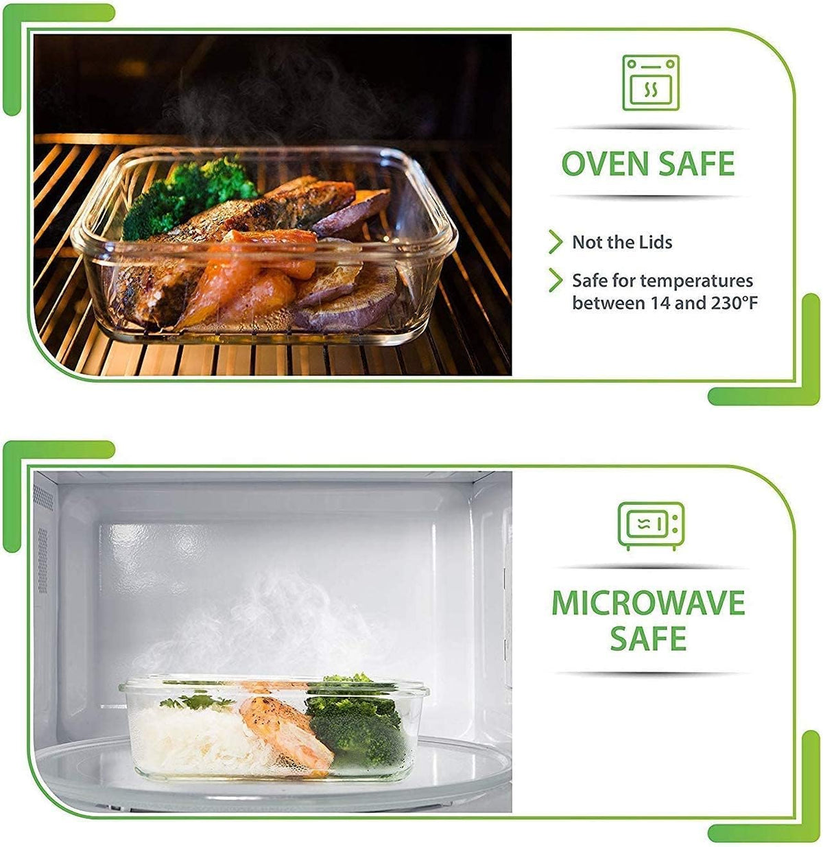 5-Pack Food Prep & Storage Glass Containers with Lids Airtight Meal Prep Reusable 880ml Microwave Oven Dishwasher Safe Freezer Safe