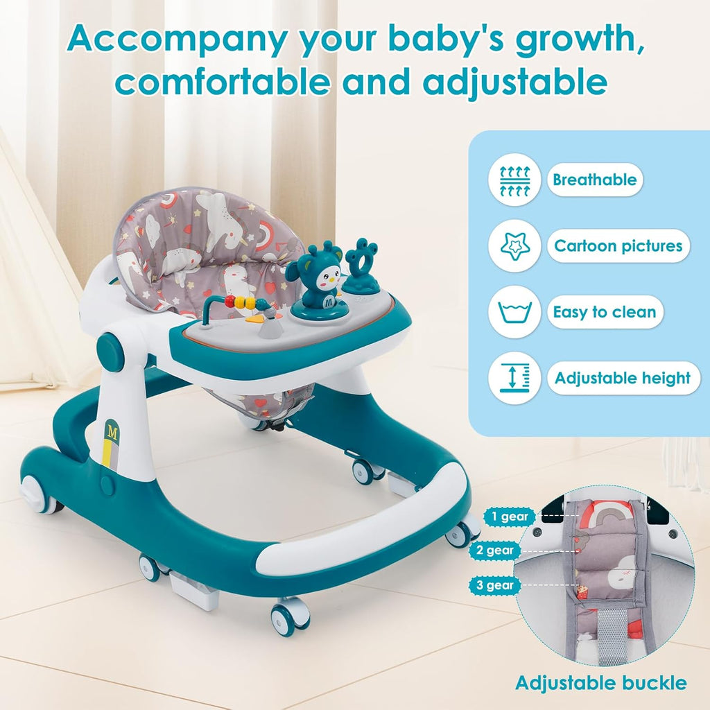 【NS】Baby Walkers for 6 Months-1 Year olds Girls Boys,3in1 Multi-Function Anti-Rollover Toddler Walker/Push Along Walker/with Wheels and Brake and Push Handle