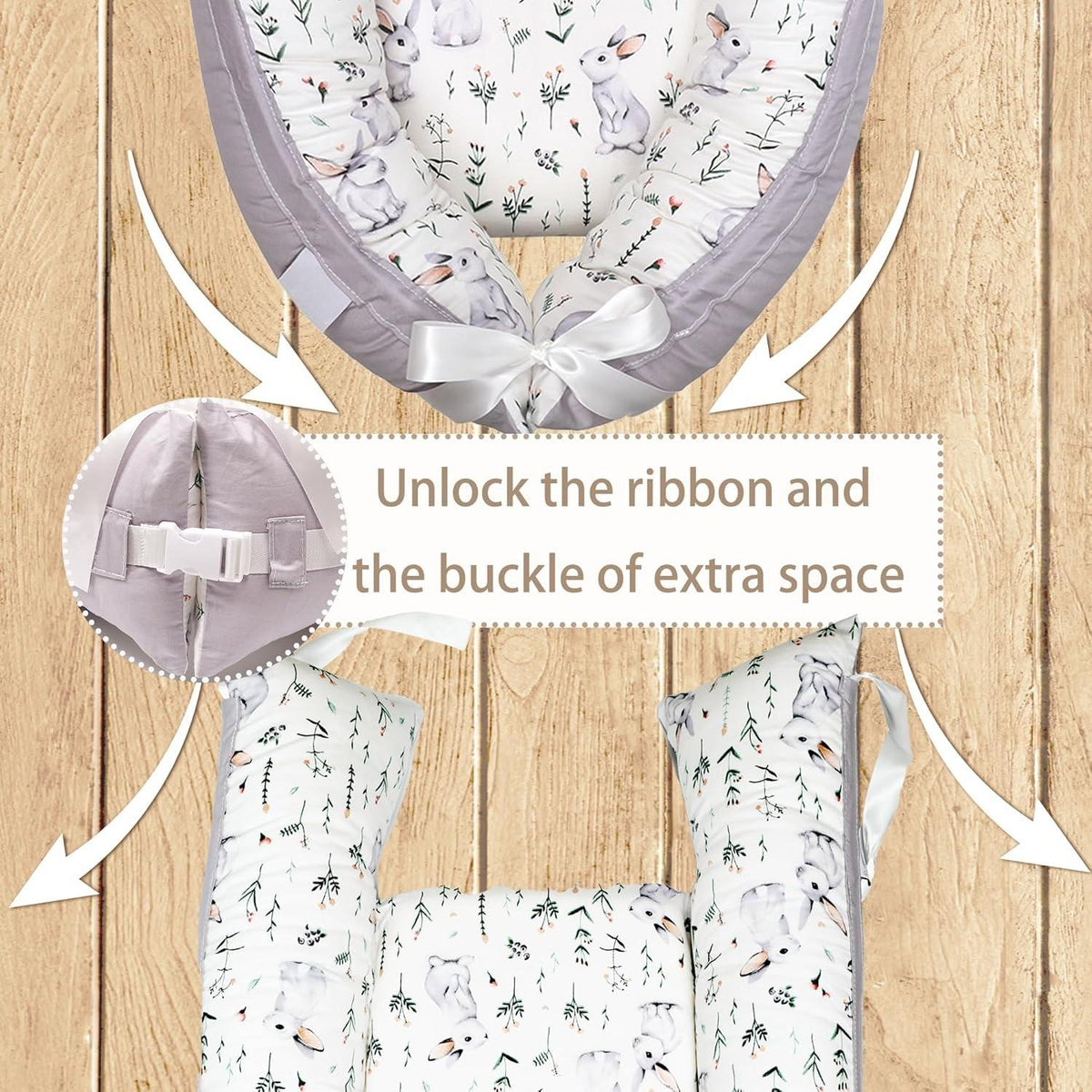 Portable Newborn Bassinet Cot – Cotton Baby Nest Lounger for Co-Sleeping, Soft Breathable Travel Sleeper for Infant 0-12 Months, Ideal Newborn Gift [Plus A Free Gift]